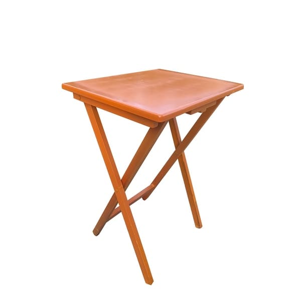 4 PCS Solid Wood Folding Snack Table, 18.9" Tray Table with Compact